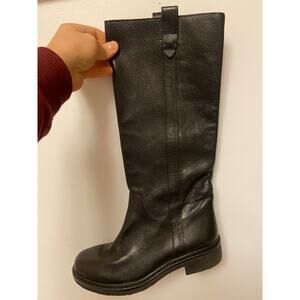 NWT black leather riding boots Boemos sz: 7.5
